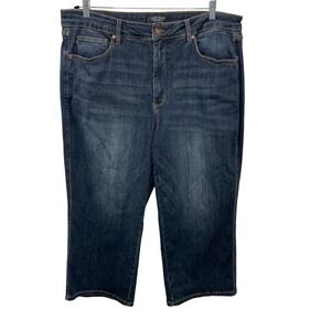 Judy Blue 22W Wide Crop Jeans Dark Wash High Rise Stretch Denim JB88876 DK